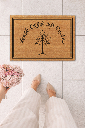 MatsUp Koko Kapı Önü Lord Of The Rings Speak Friend And Enter Gondor Ağaç Bas...