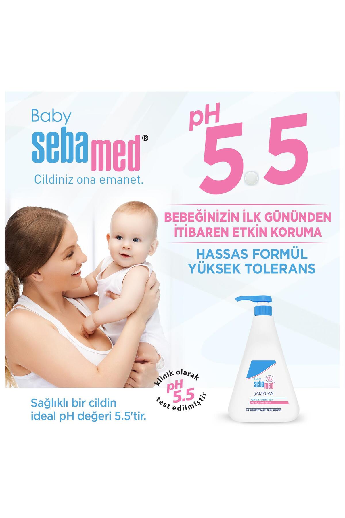 Sebamed Baby pH 5.5 Göz Yakmayan Formül Nemlendirici Etkili Papatya Özütlü Bebek Şampuanı 750 ml x2 Adet fotoğrafı 5 (önizleme)