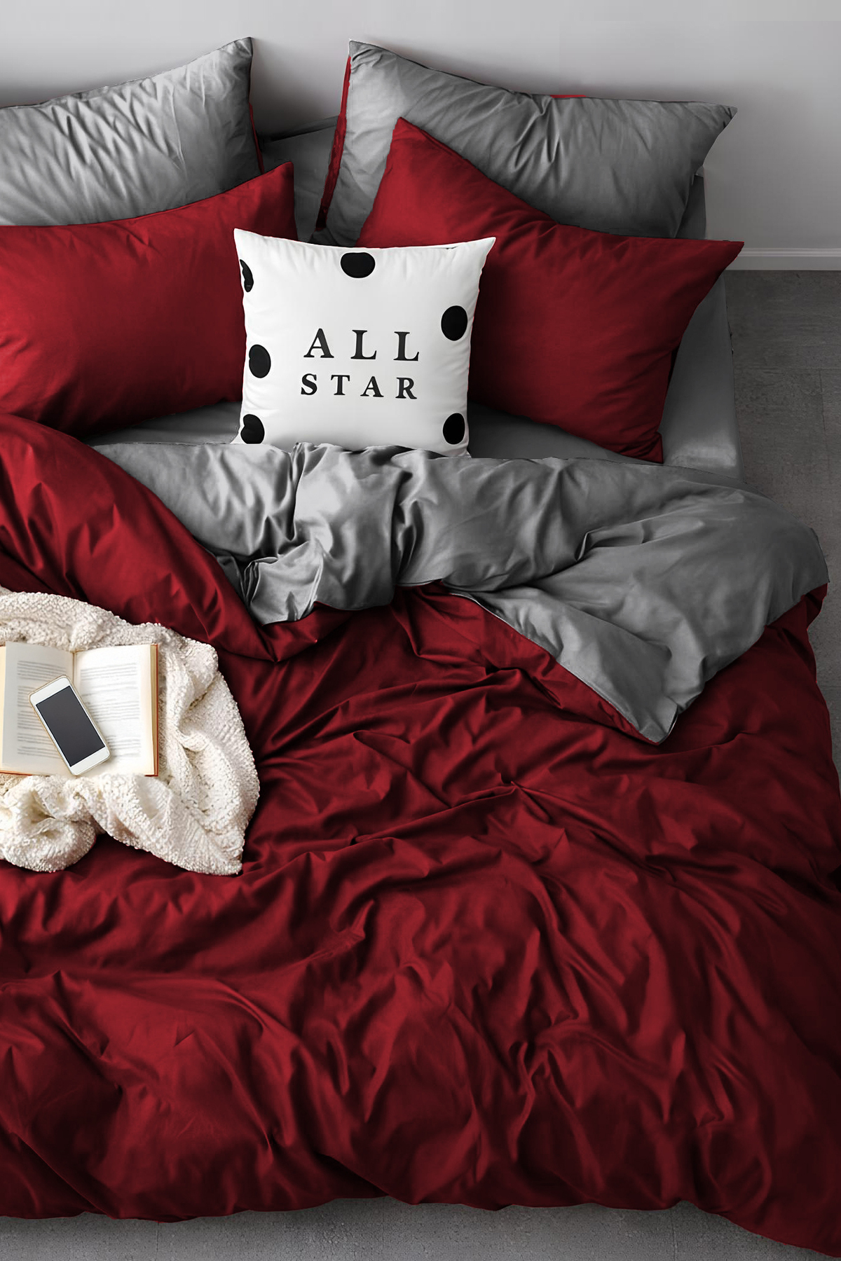 Always Set de lenjerie de pat dublu cu cearșaf elastic, utilizabil pe ambele ...