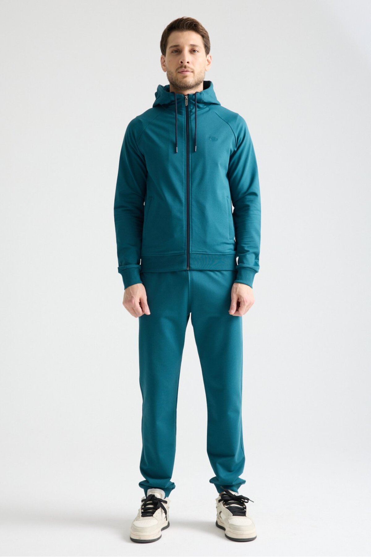 ست گرمکن مردانه کلاس Elite مدل Petrol Blue، فصلی، کلاه‌دار، ساق‌دار، راحت — سرمه SH20044 — تصویر 3 از 8