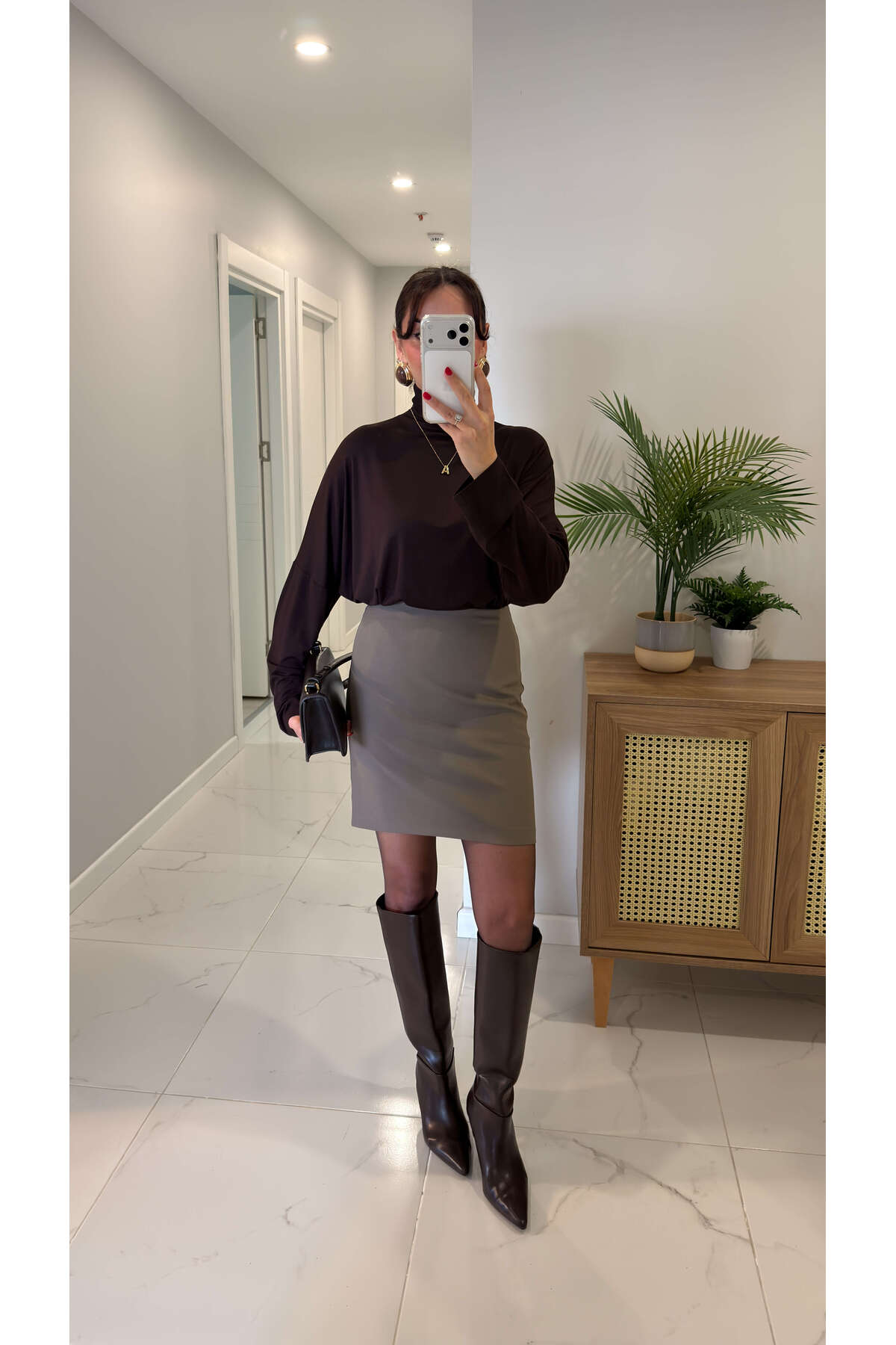 BİRCANÇİL  Tosla Vizon Kısa Etek - Görsel 3