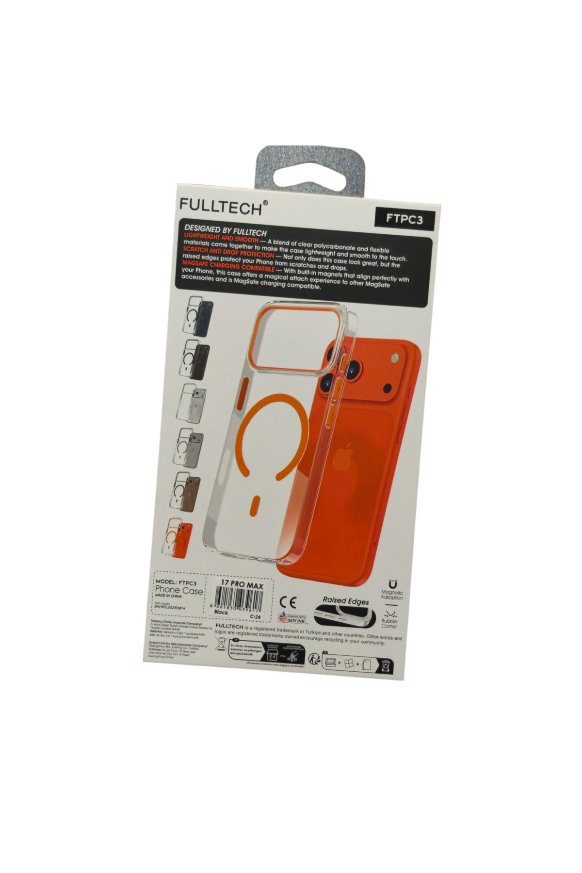 iPhone 17 Pro Max Uyumlu Ftpc3 Magsafe Şarj Destekli Şeffaf Kılıf