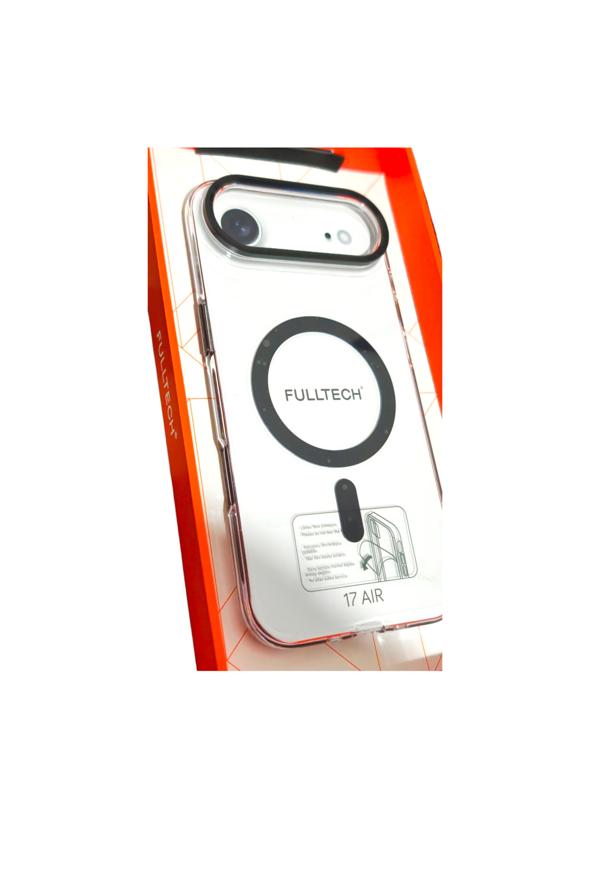 iPhone 17 Air Uyumlu Ftpc3 Magsafe Şarjlı Şeffaf Kılıf - Siyah