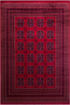 Cool Halı Efsun Kırmızı Klasik Etnik Desenli Afgan Otantik Kaymaz Taban Visko...