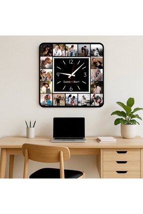 Kapbirhediye Kişiye Özel 16 Resimli Duvar Saati 4 mm KALINLIĞINDA
