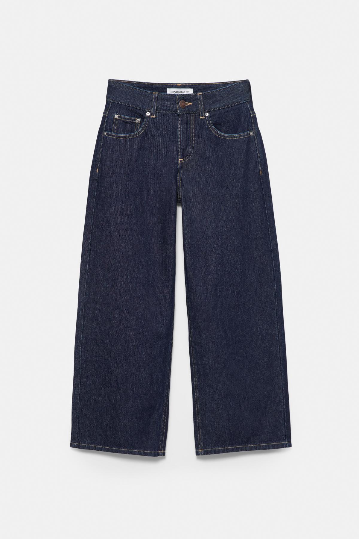 Pull & Bear  Düşük bel culotte pantolon jean - Görsel 7