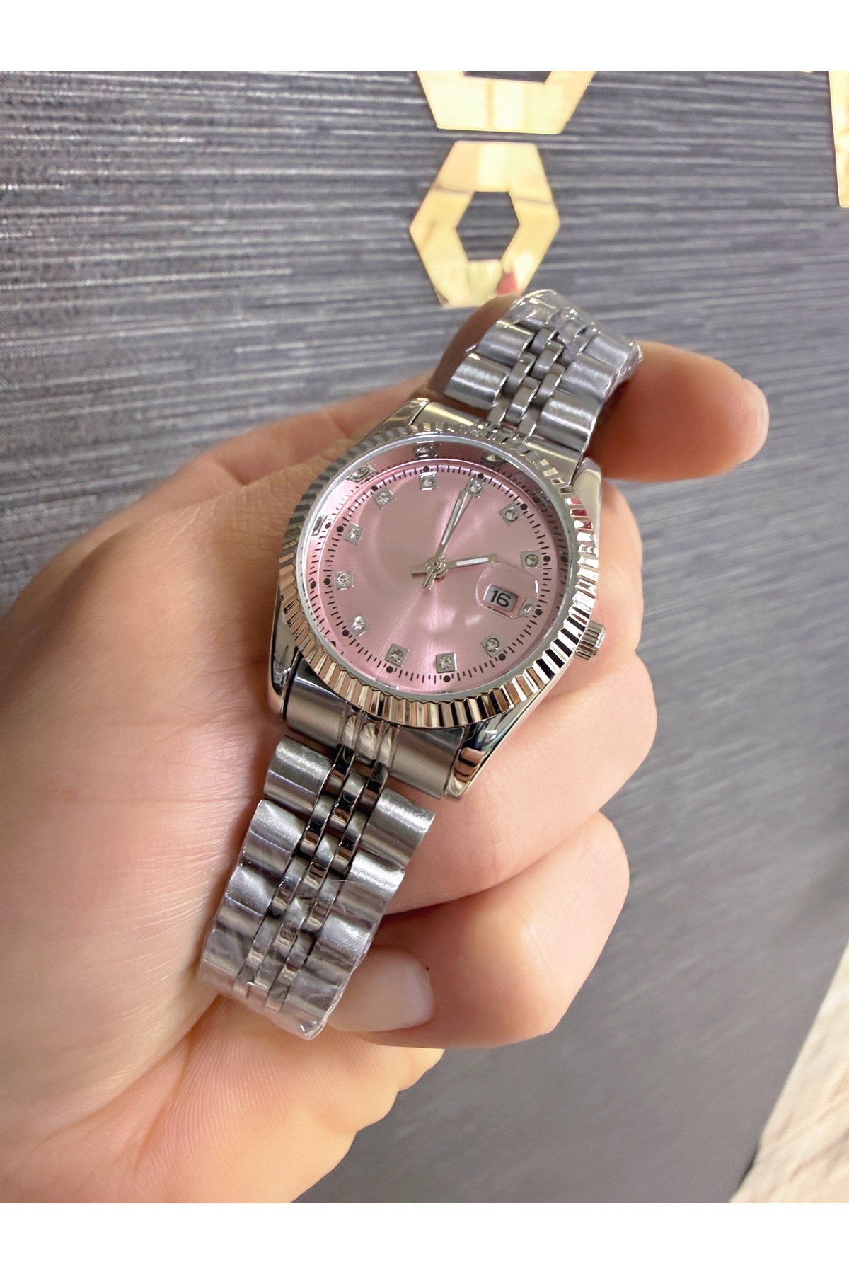 LOOQ  Çelik Kordon Takvimli Kadın Kol Saati - Görsel 4