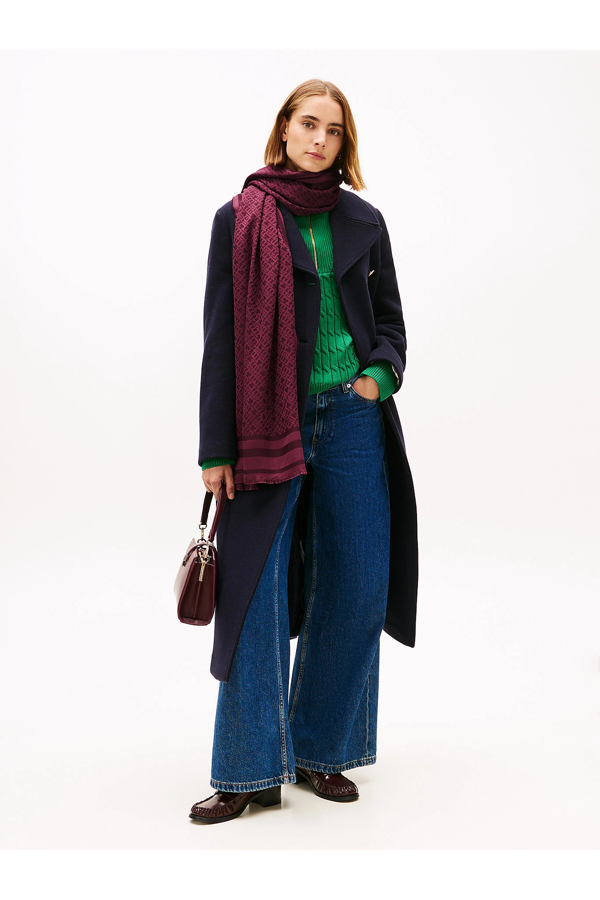 شال زنانه TH Monogram قرمز AW0AW18273XI8