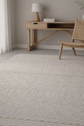 Ayduran Halı Rolyef İskandinav Kabartmalı Sisal Bukle Yıkanabilir Kaymaz Taba...