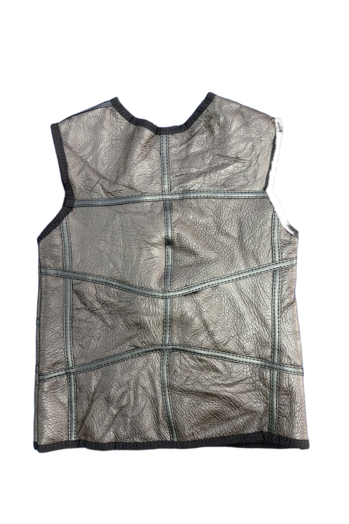 ln leather Özel Üretim PatchWork -Süet Gerçek Deri Çocuk Yelek 2-3 Yaş fotoğrafı 2 (önizleme)