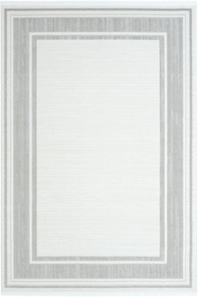 Cool Halı Arezzo Beyaz Gri Çerçeveli Yumuşak Akrilik Pamuk Taban Makina Dokum...