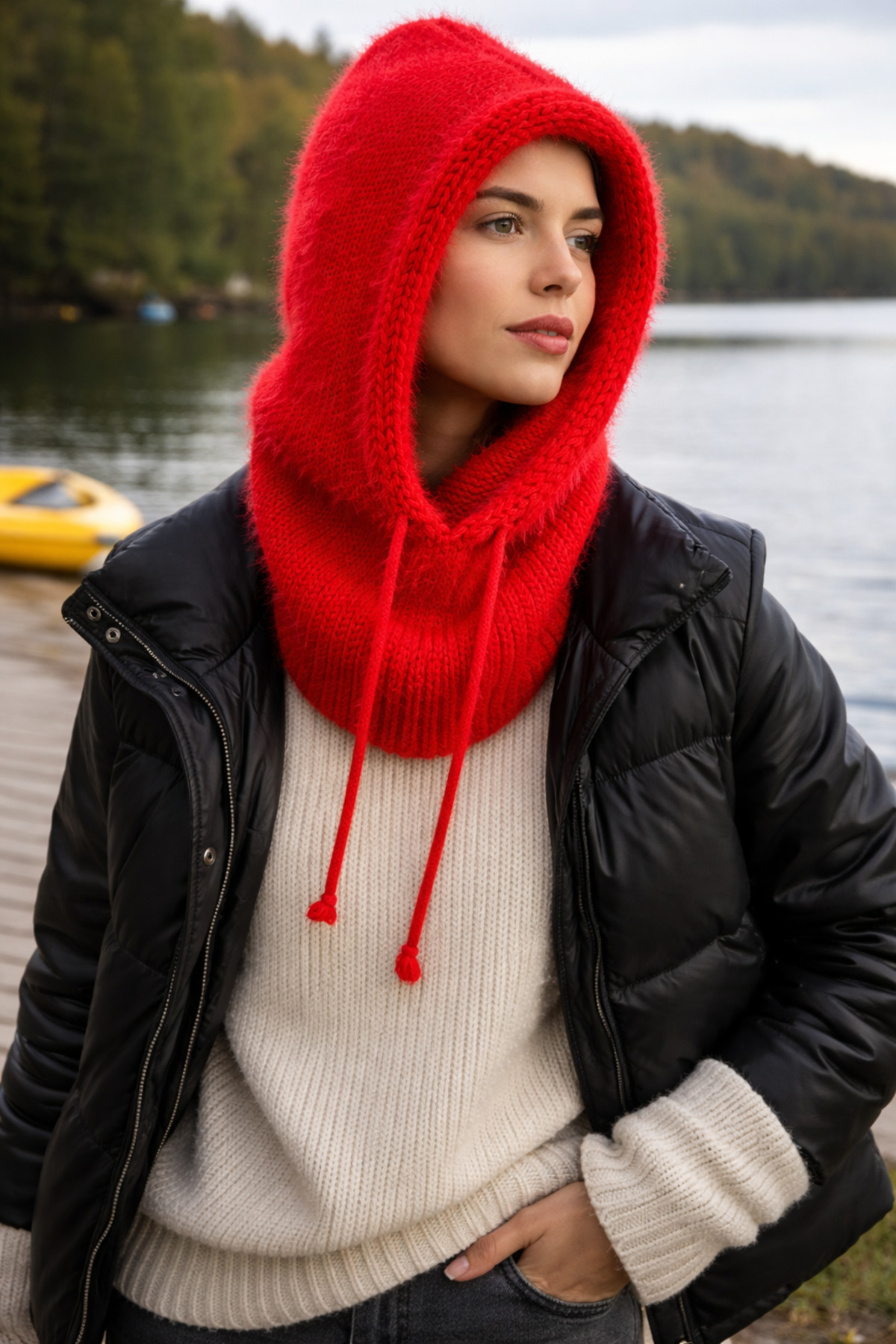 Külah Premium Yumoş Balaklava, Ultra Yumuşak Kapüşonlu Boyunluk