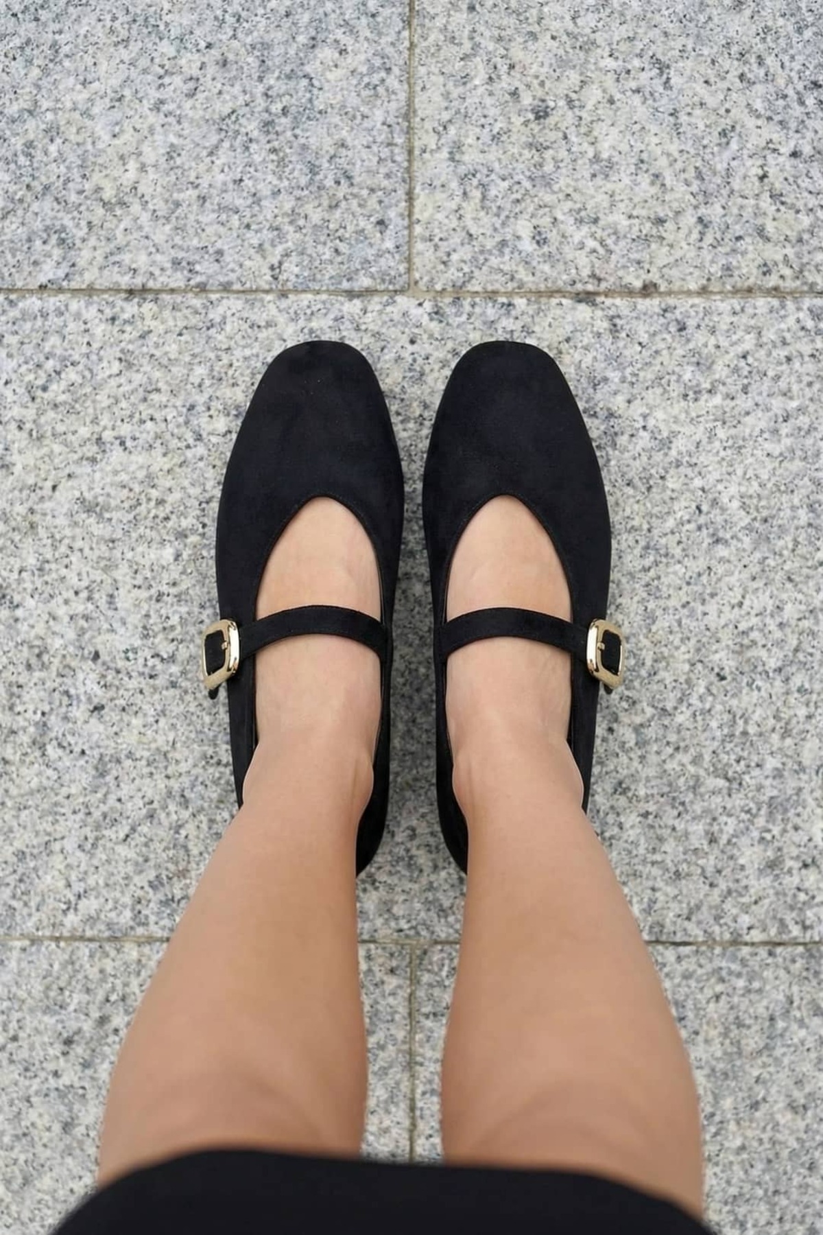 NAVİSHOES Siyah Kadın Tokalı Lastikli Kolay Giyilen Yazlık Süet Çeyiz Bohça Babet B71SNAV görsel 2