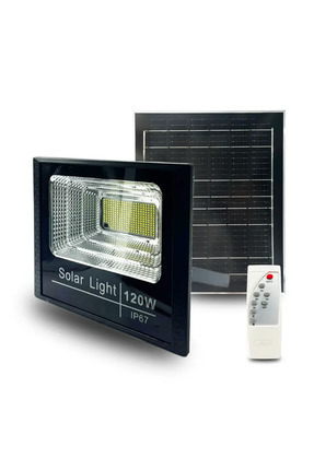 Cata 120 Watt Beyaz Işık 1200 Lümen Kumandalı Solar Projektör Led Projektör D...