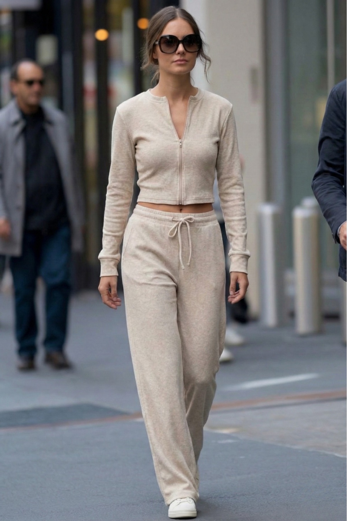 EYYE Παντελόνι καμιζόλα με φερμουάρ, γυναικείο σετ μπλούζας και παντελόνι