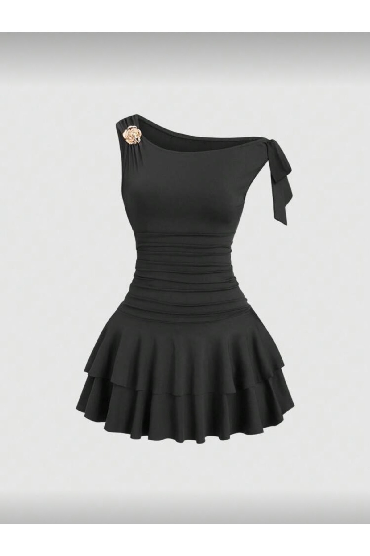 Jessica - Low Sleeve Flywheel Mini Dress