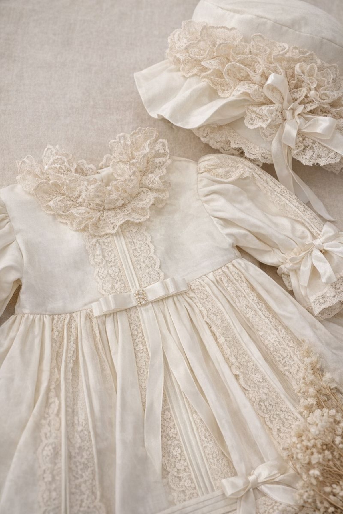 PARK BEBE Kız bebek mevlüt elbisesi özel dikim ipek kumaş 3 parça özel günler için tasarım fotoğrafı 4 (önizleme)