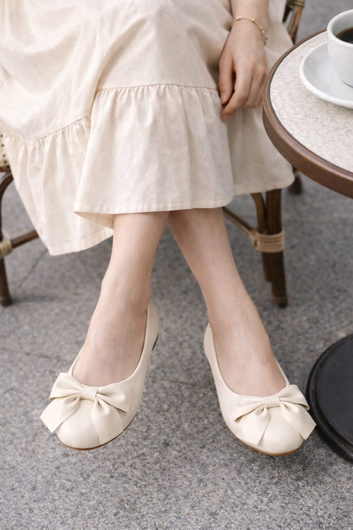 Slipcat  Zarif Kadın Günlük Kurdele Detaylı Yuvarlak Burun Şık Babet - Görsel 2