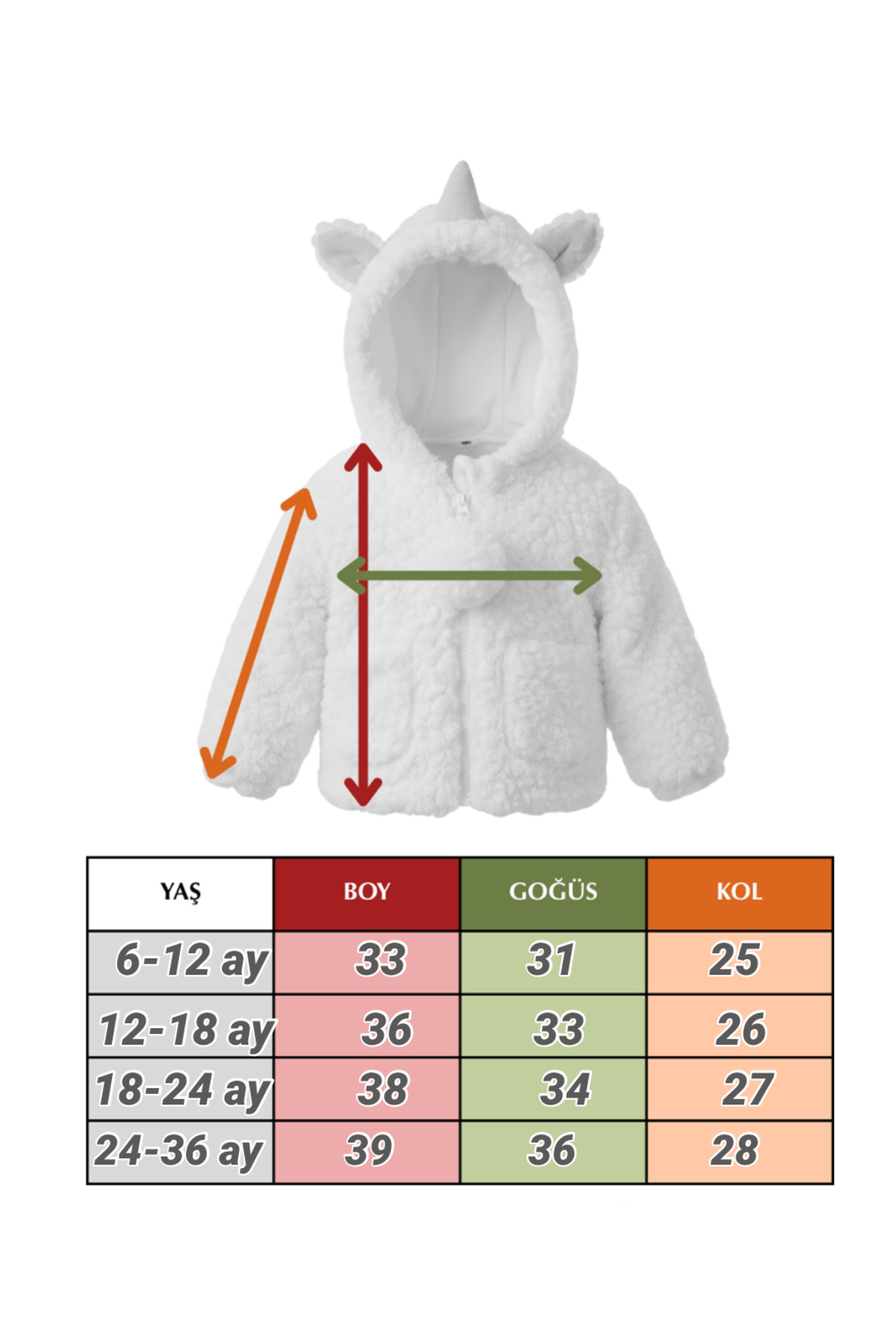 melisam.msg Kız Bebek Unicorn Kış Mevsimlik Peluş Mont Sevimli Kadife Astarlı fotoğrafı 6 (önizleme)