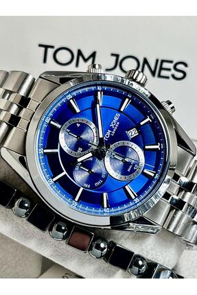 Tom Jones Yeni Erkek Kol Saati Gümüş Renk Çelik Kordon 5 Atm Su Geçirmez+Doğa...