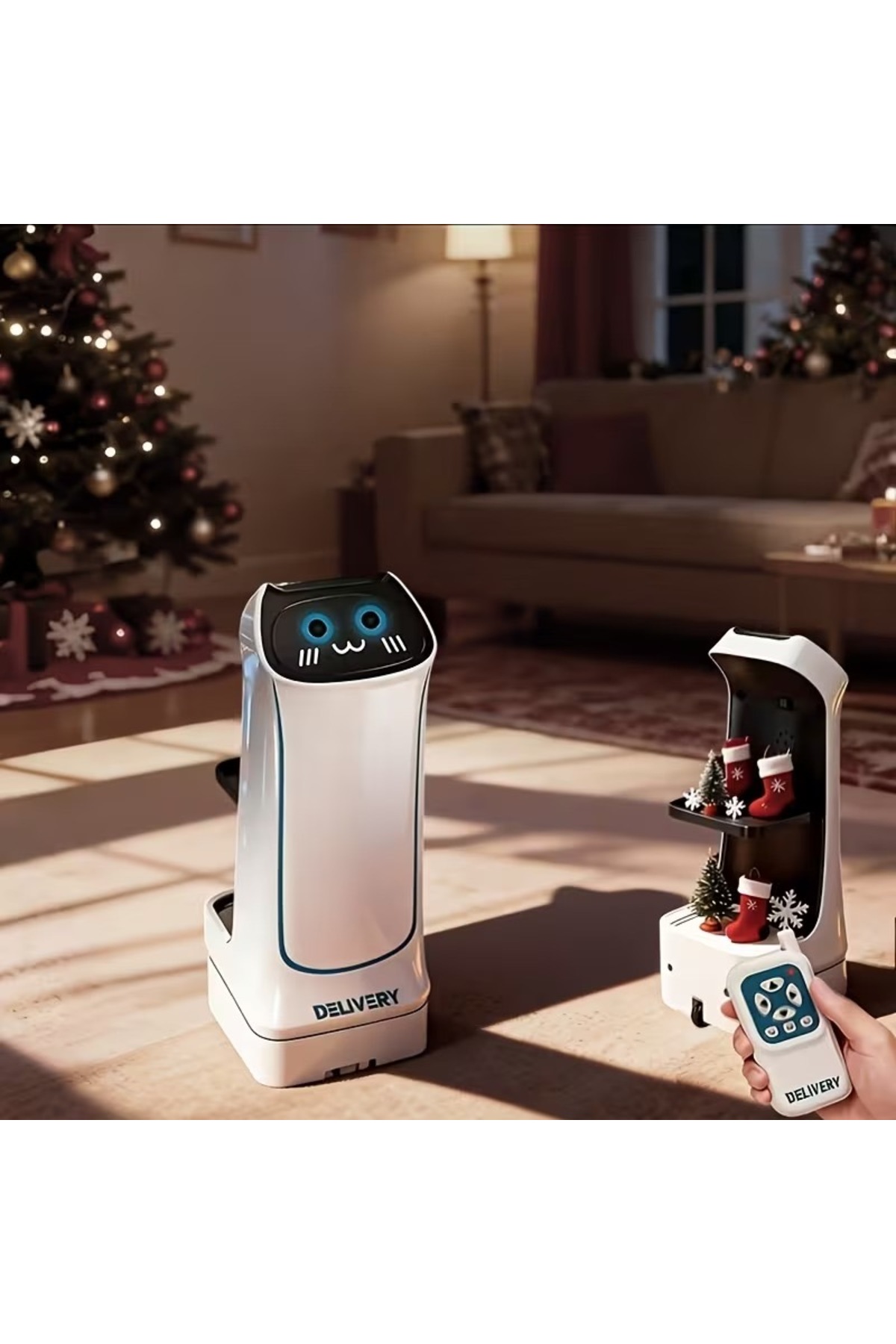 LunaDefano Uzaktan Kumandalı Yemek Taşıyan Robot Oyuncak 2.4GHz Işıklı Sesli Elektrikli Araç fotoğrafı 3 (önizleme)