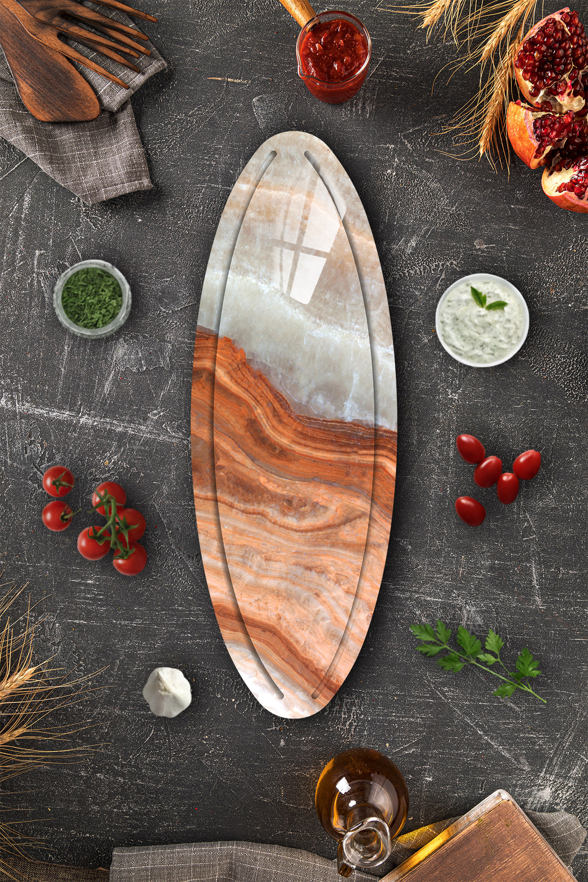 Glass Pita - Cheese - Serving Plate | Luvia | 50cm x 17.5cm