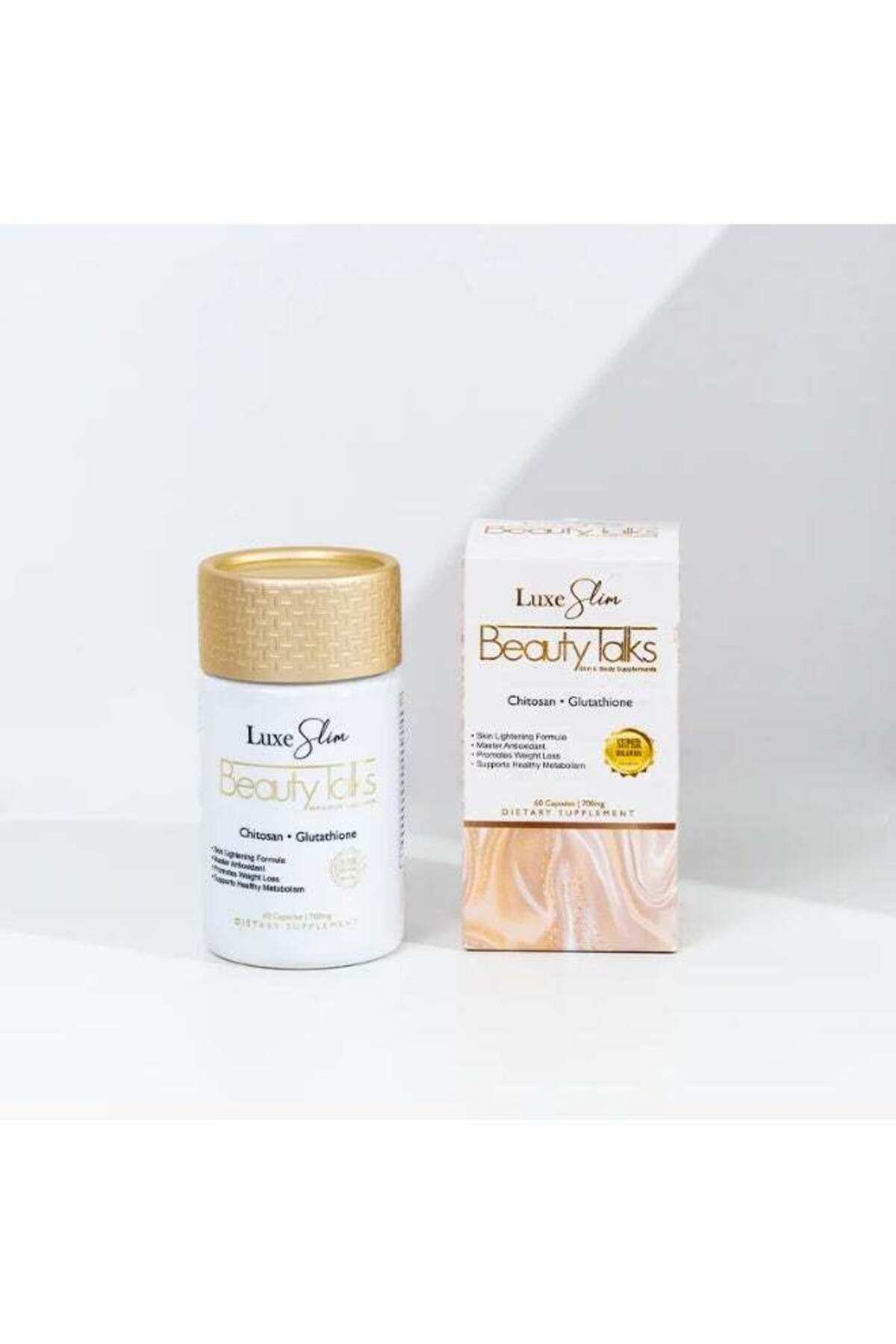 luxe skin glutathione Slim Beauty Talks 700mg  + Chitosan for Fairer & Fat Burn | 60 Capsules LUXE SKIN, LUXE SKIN Beauty