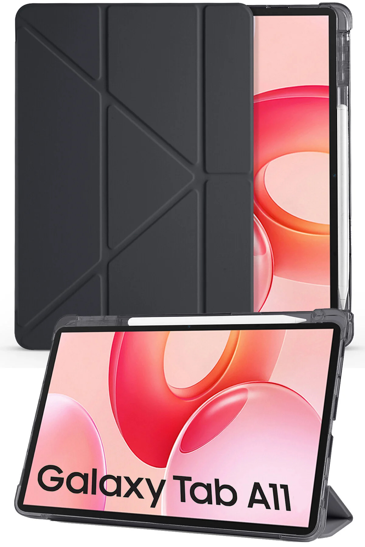 Samsung Galaxy A11 8.7 Inch X130 Compatible Smart Case with Sleep Mode with Pen Compartment