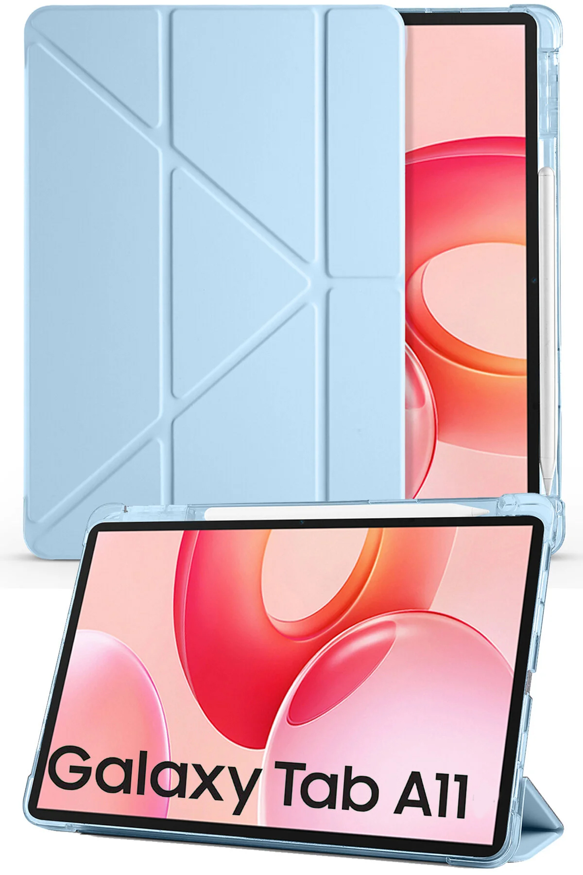 Samsung Galaxy A11 8.7 Inch X130 Compatible Smart Case with Sleep Mode with Pen Compartment