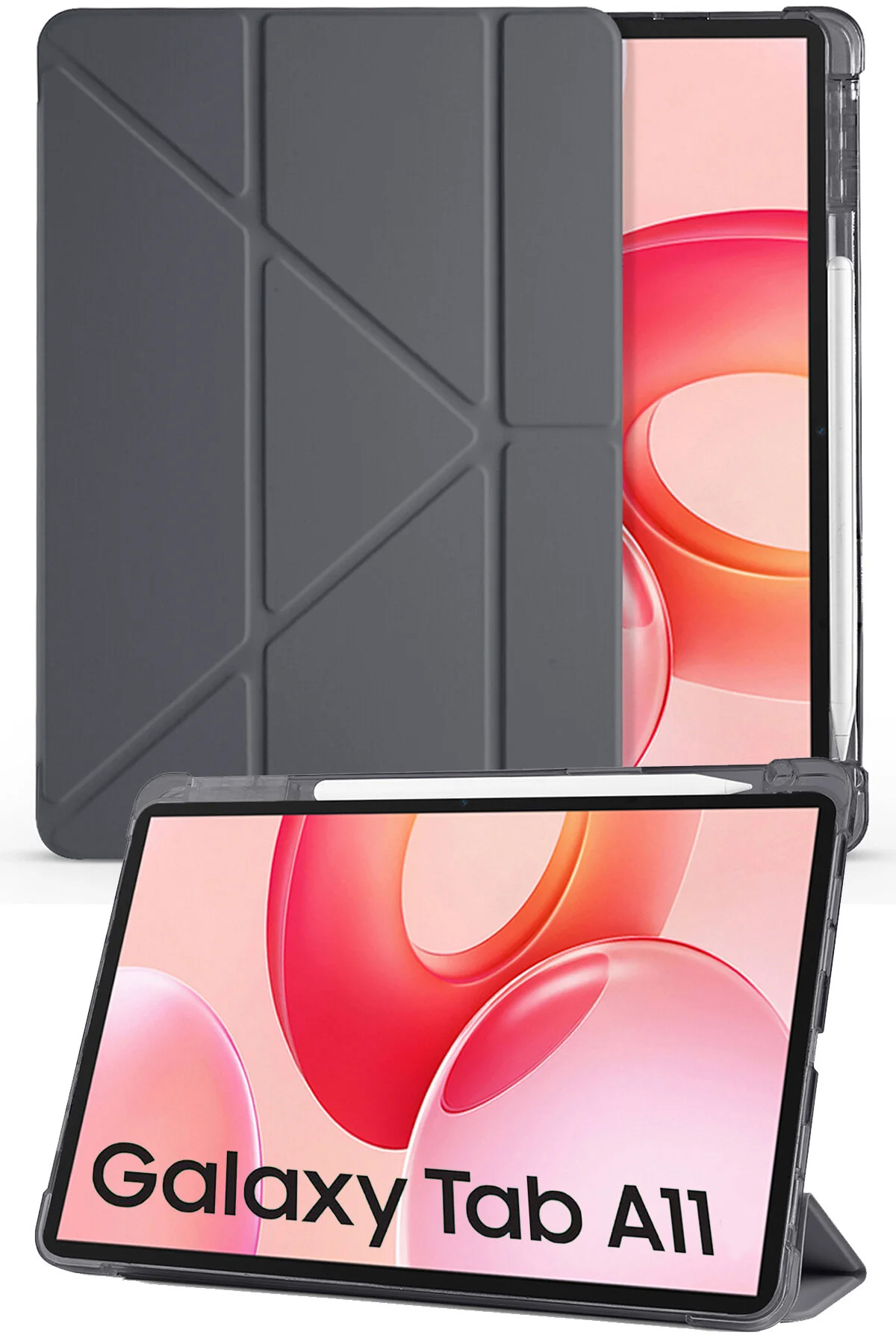Samsung Galaxy A11 8.7 Inch X130 Compatible Smart Case with Sleep Mode with Pen Compartment