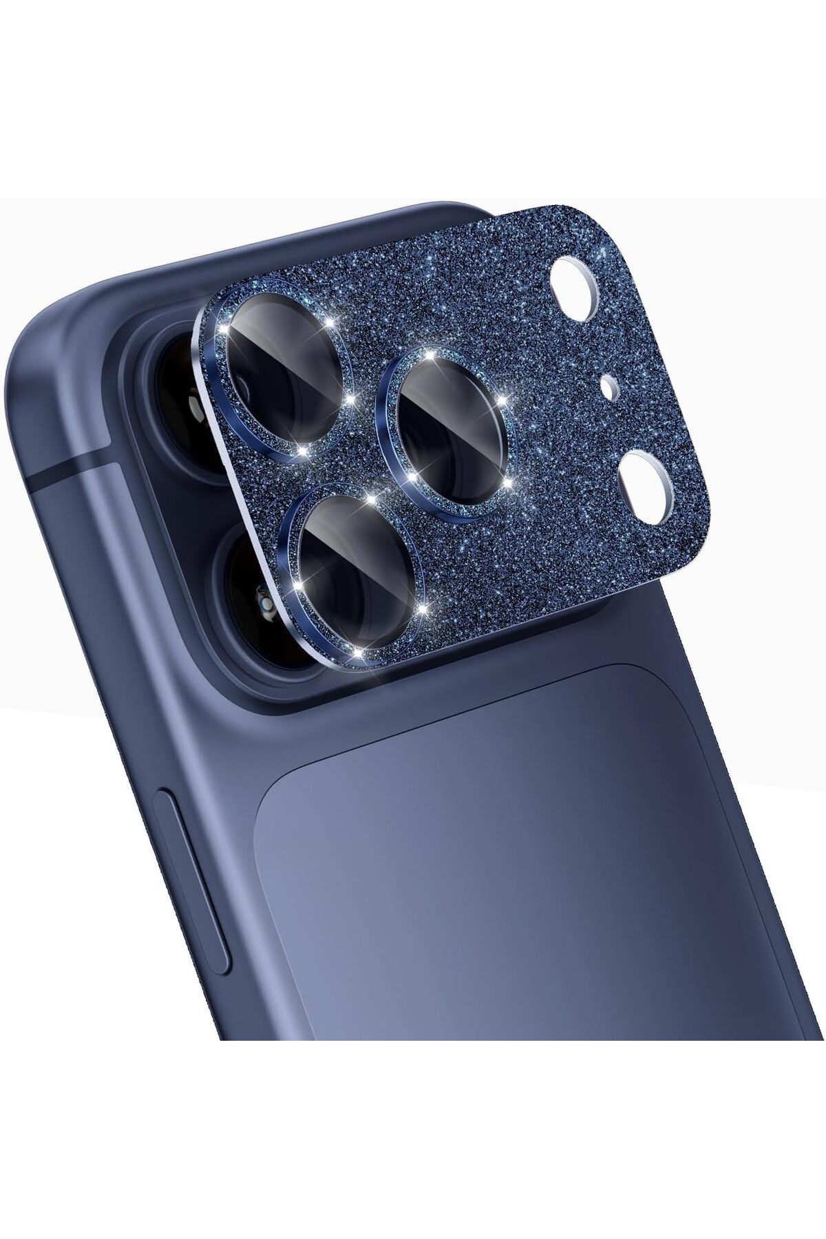 iPhone 17 Pro Max Compatible Glitter Camera Lens Protective Glass Frame Bling