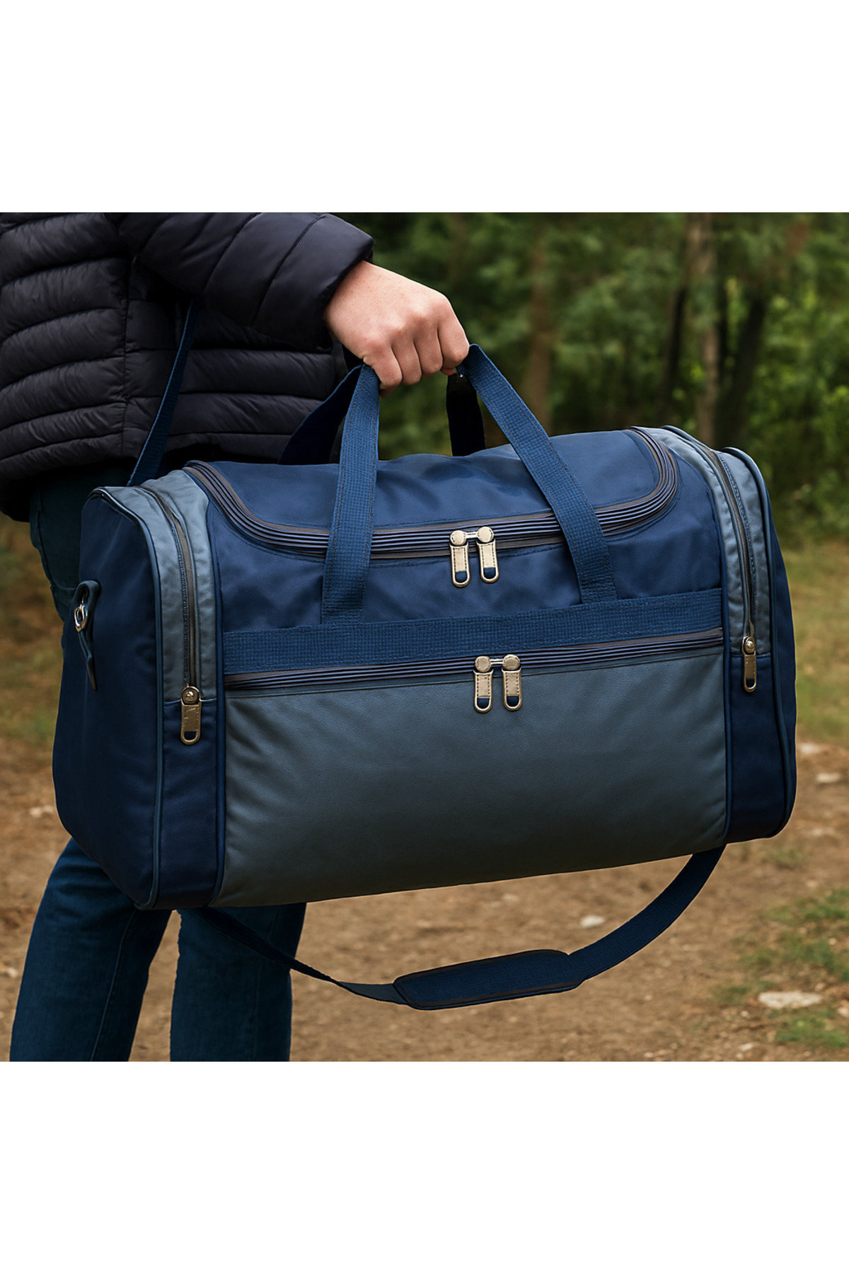 novadatex  2 Adet Büyük Boy Valiz Kamp ve Asker Çantası 4 Bölmeli El ve Omuz Çantası - Görsel 7