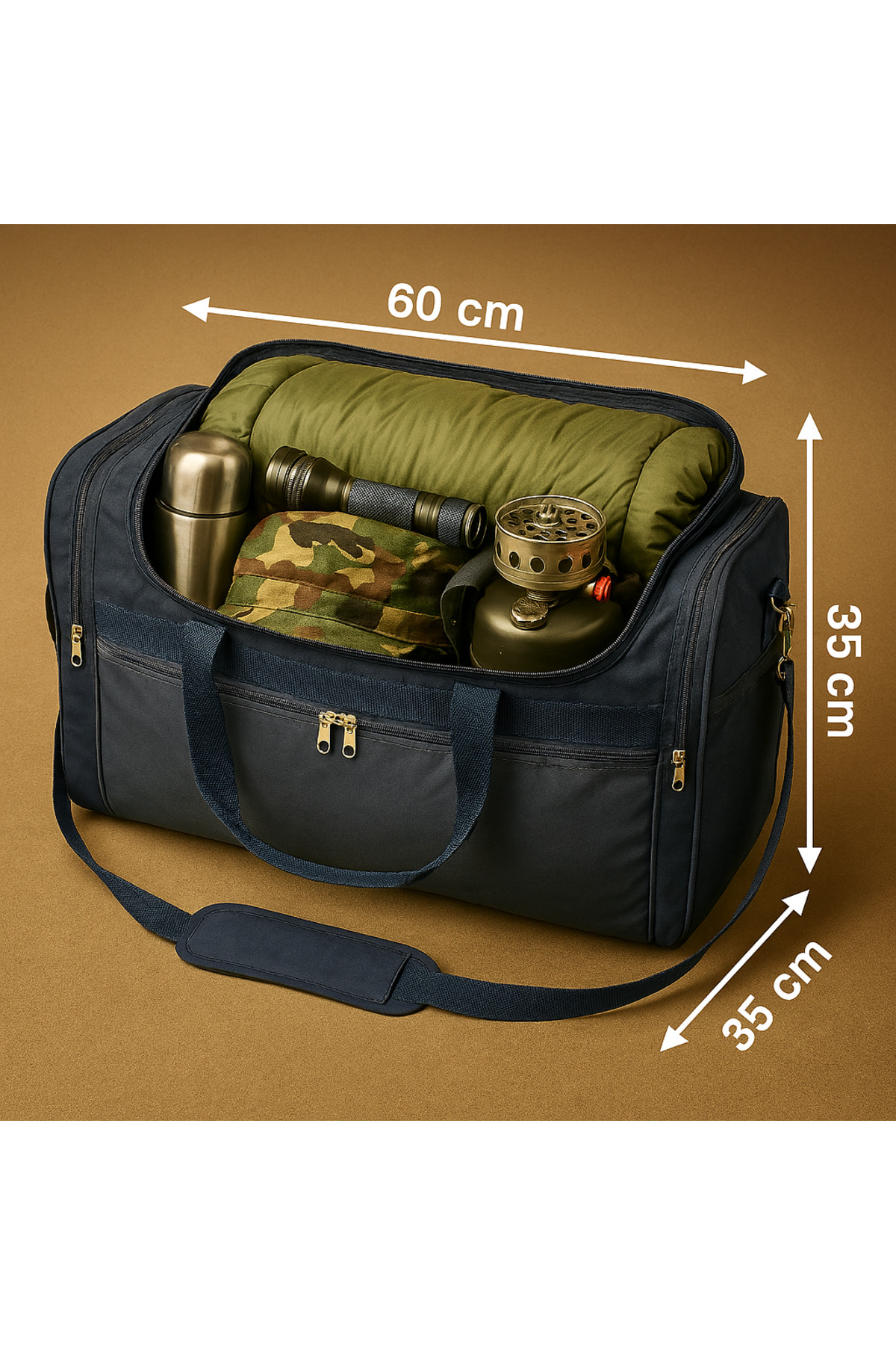 novadatex  2 Adet Büyük Boy Valiz Kamp ve Asker Çantası 4 Bölmeli El ve Omuz Çantası - Görsel 3