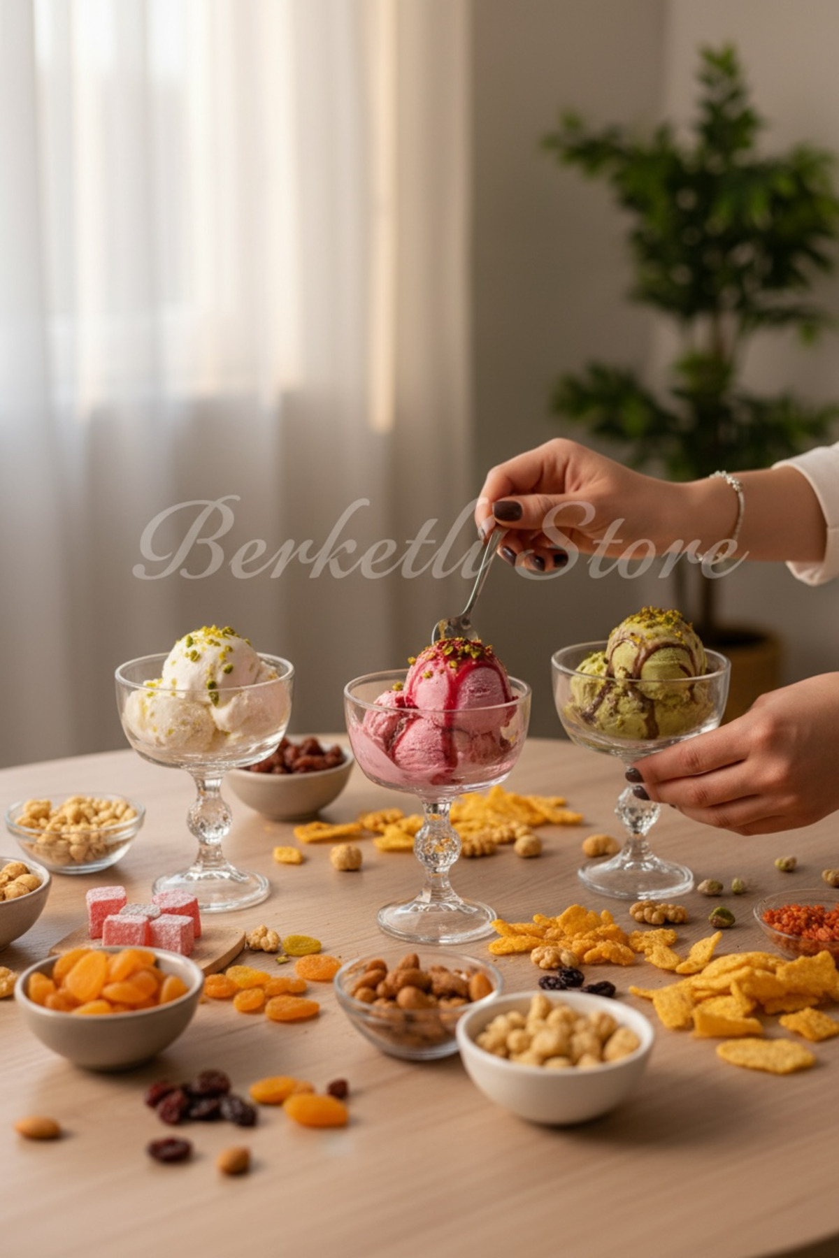 Crystalita Dondurma Kabı 3’lü | Cam Sunum ve Tatlı Kasesi