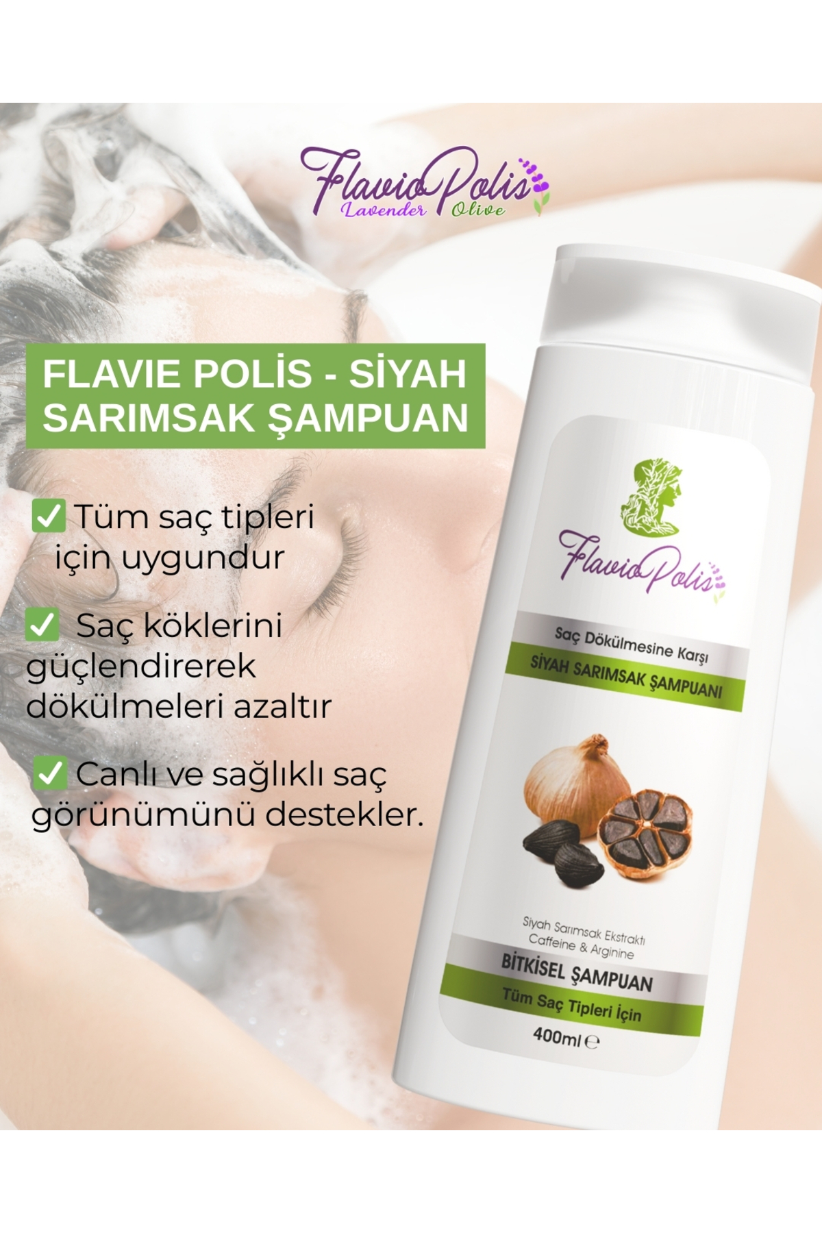 SİYAH SARIMSAK ÖZLÜ ŞAMPUAN 400 ML