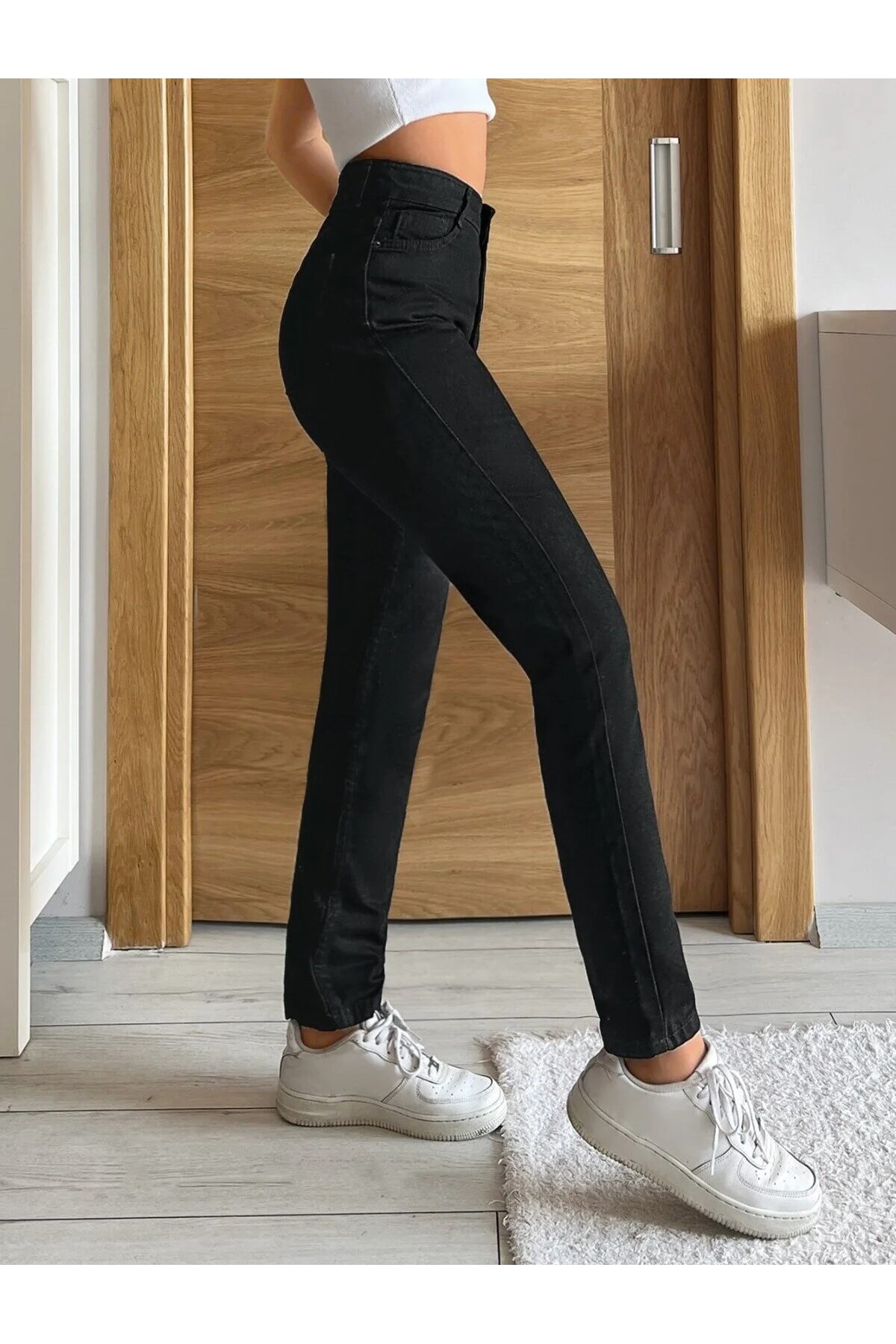 KENE JEANS YÜKSEK BEL TAM KALIP MOM JEANS görsel 2