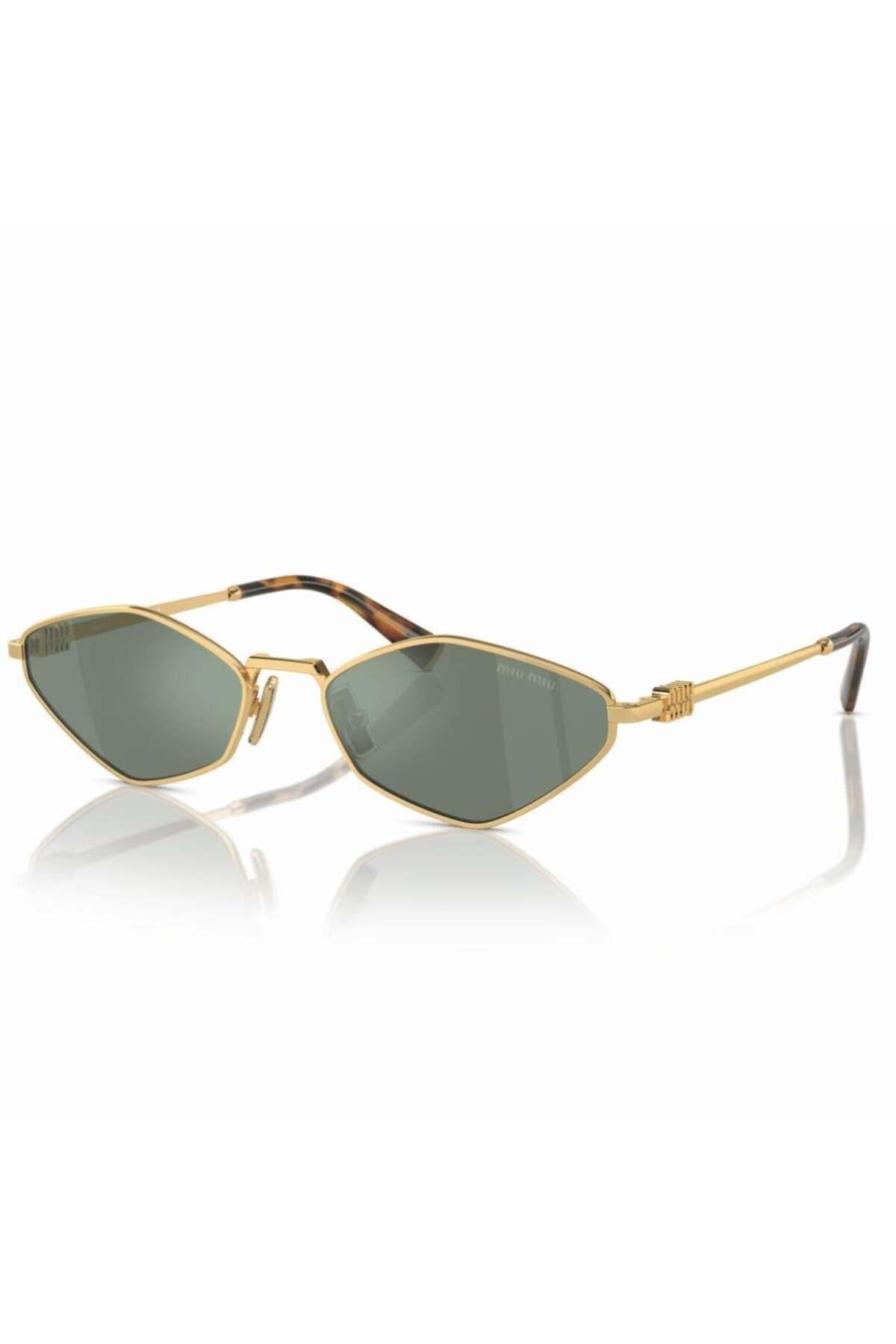 NEW MIU MIU MU56ZS 5AK04M GREEN GOLD SUNGLASSES MIU MIU MU 56ZS 5AK04M Miu Miu MU 56ZS Gold Sunglasses for Women Sunglasses - Amevista main image 2