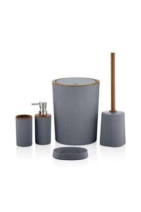 Çelik Ayna DANZEL ÇİZGİLİ YUV. AHŞAP DİZAYN BANYO SETİ