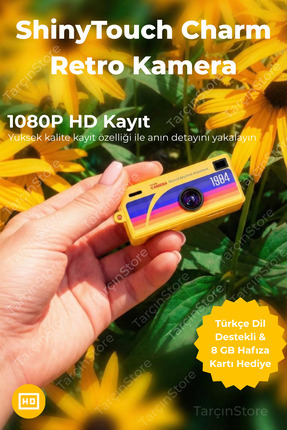 ShinyTouch Mini Charm Retro Kamera (8G Hafıza Kartı Hediyeli & Türkçe Dil Des...