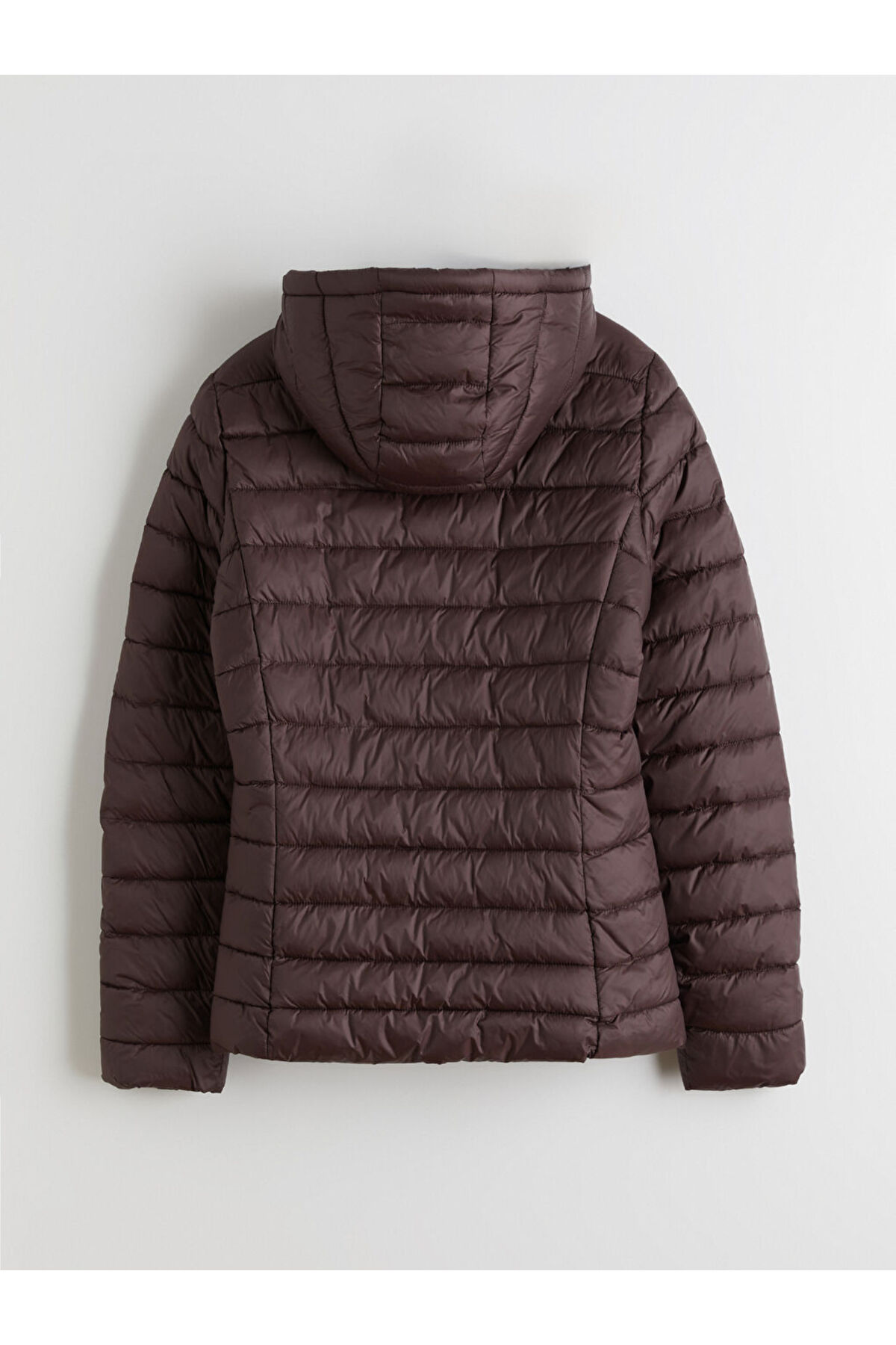 LC Waikiki  Antrasit Kapüşonlu Kadın Şişme Mont - Görsel 8