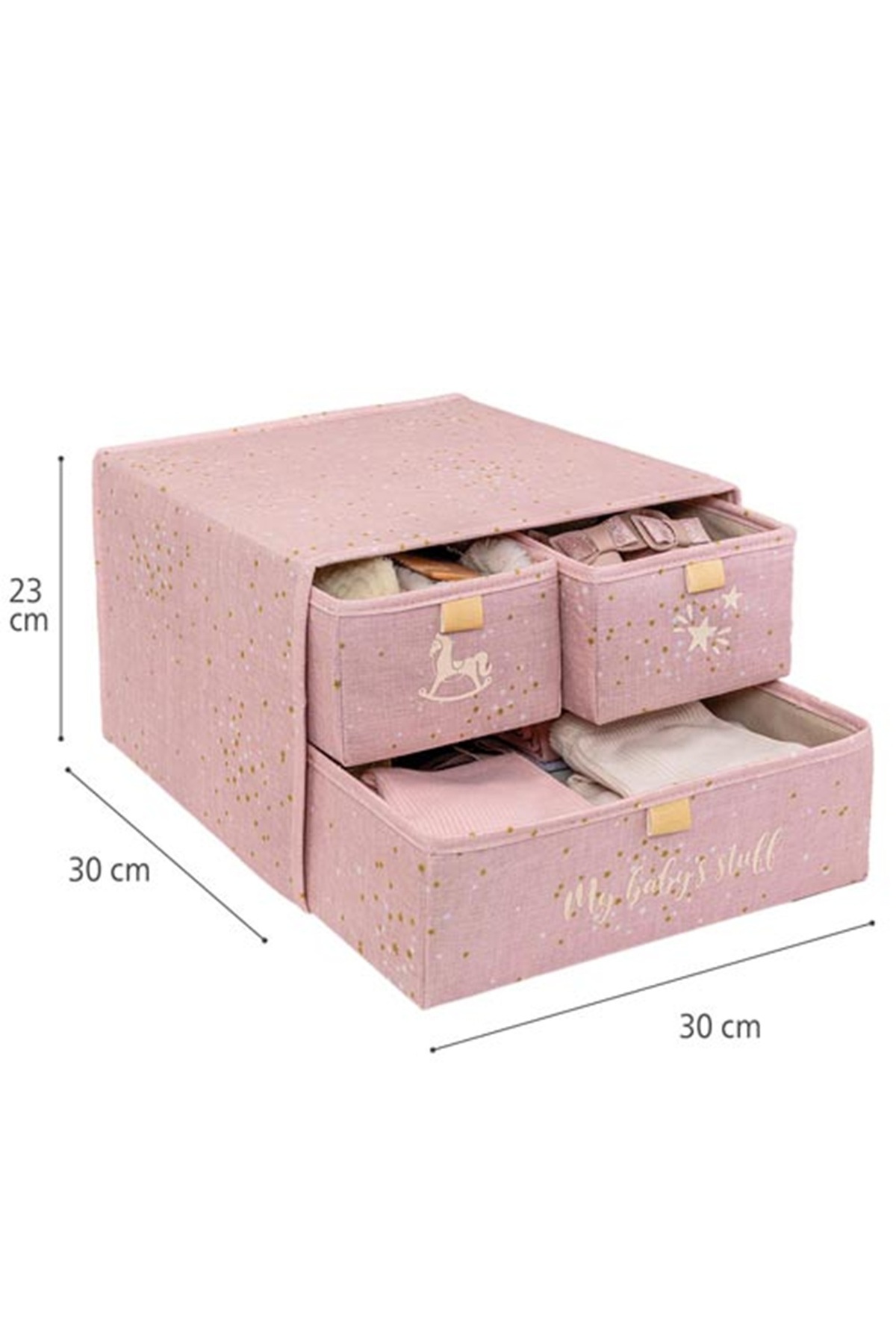 Ferzin Bebek Bakım Seti Pembe Desenli & Oda Düzenleyici 4'lü Set - Çekmeceli Organizer, Anne Bebek Çantası fotoğrafı 6 (önizleme)