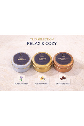 KORIXA TRIO SELECTION – RELAX & COZY (Lavanta,Vanilya,Çikolata)
