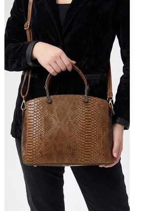 Heybe shop Kadın Eskitme Çift Yüzlü | 3 Bölmeli El ve Omuz Çantası