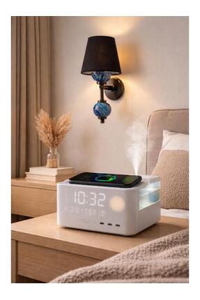 DEDE DİDİM SİYAH METAL APLİK MAVİ ÇİNİ TOPLU-CAM ARKALI