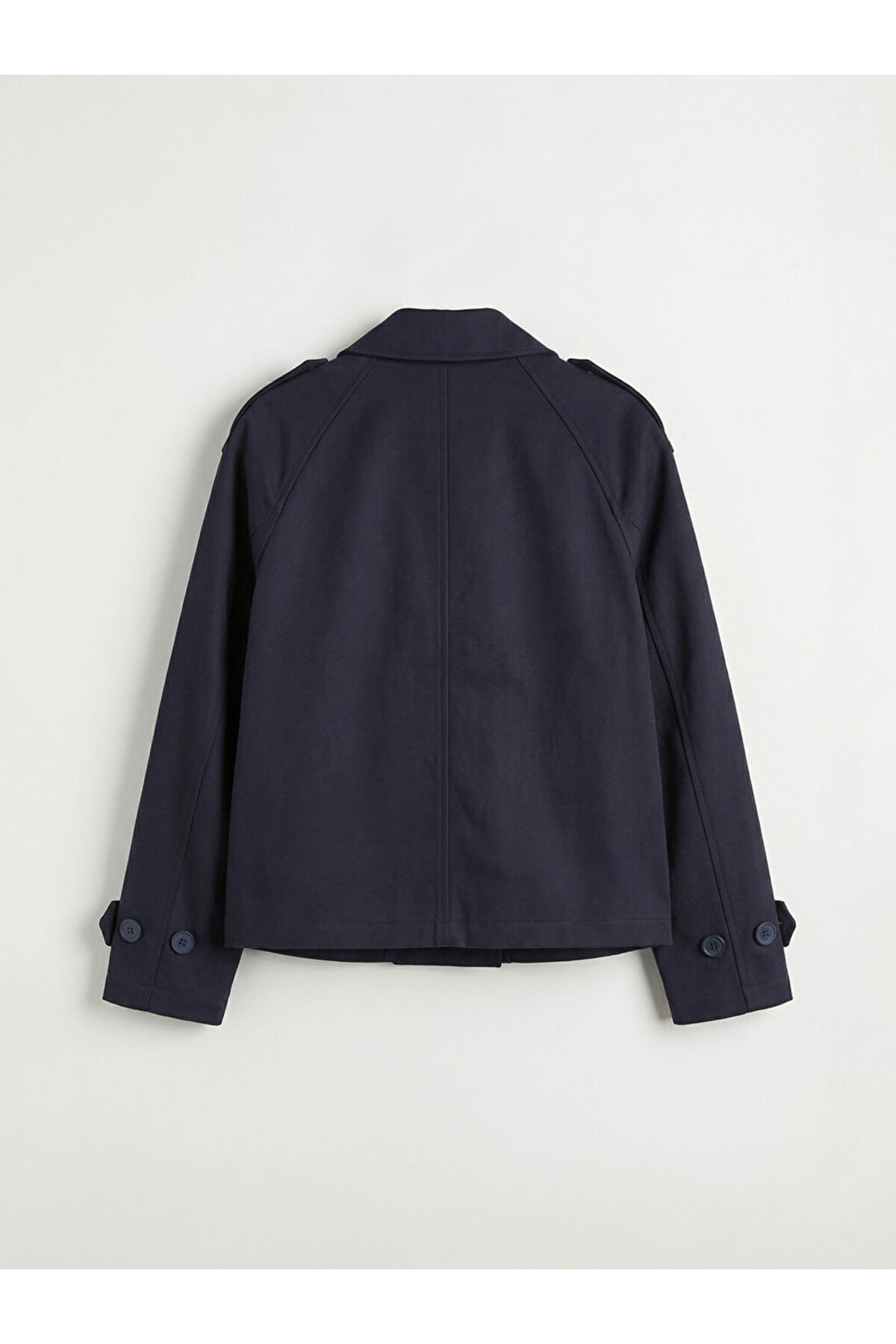 LC Waikiki  GiyÇık Store Lacivert Oversize Kadın Süet Görünümlü Trençkot - Görsel 2