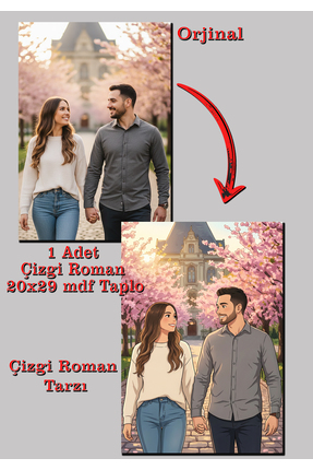 HAYAL ODASI STORE 1 Adet Kişiye Özel Çizgi Roman Tasarımlı 20x29 cm MDF Tablo...