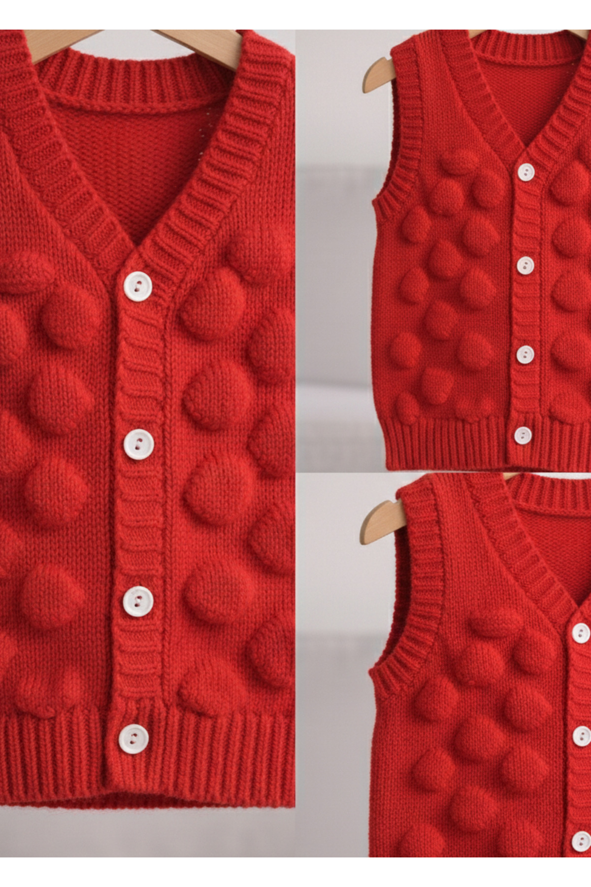 Nimini Kids Yumoş Bubble Desenli Triko Bebek Çocuk Yelek fotoğrafı 3 (önizleme)