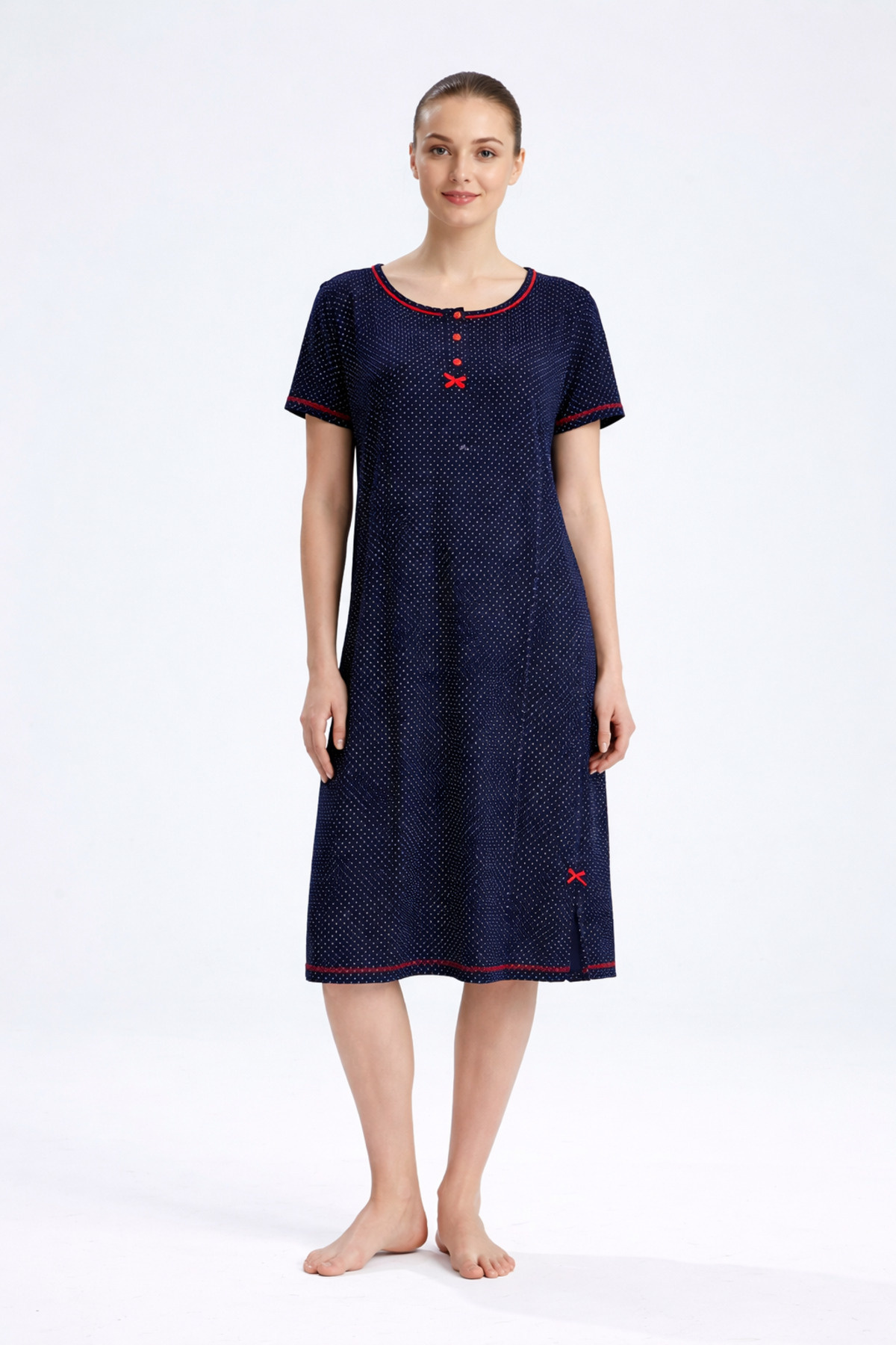 Andrella Kadın Gecelik Elbise Yazlık Mevsimlik – Battal Serin Tutan Doğal Bambu Kumaş, Büyük Beden Puantiyeli