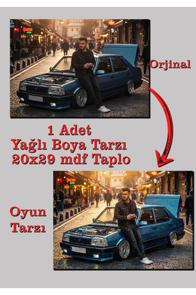 HAYAL ODASI STORE 1 Adet Kişiye Özel 20x29 cm MDF Tablo - Yağlı Boya, tarzı