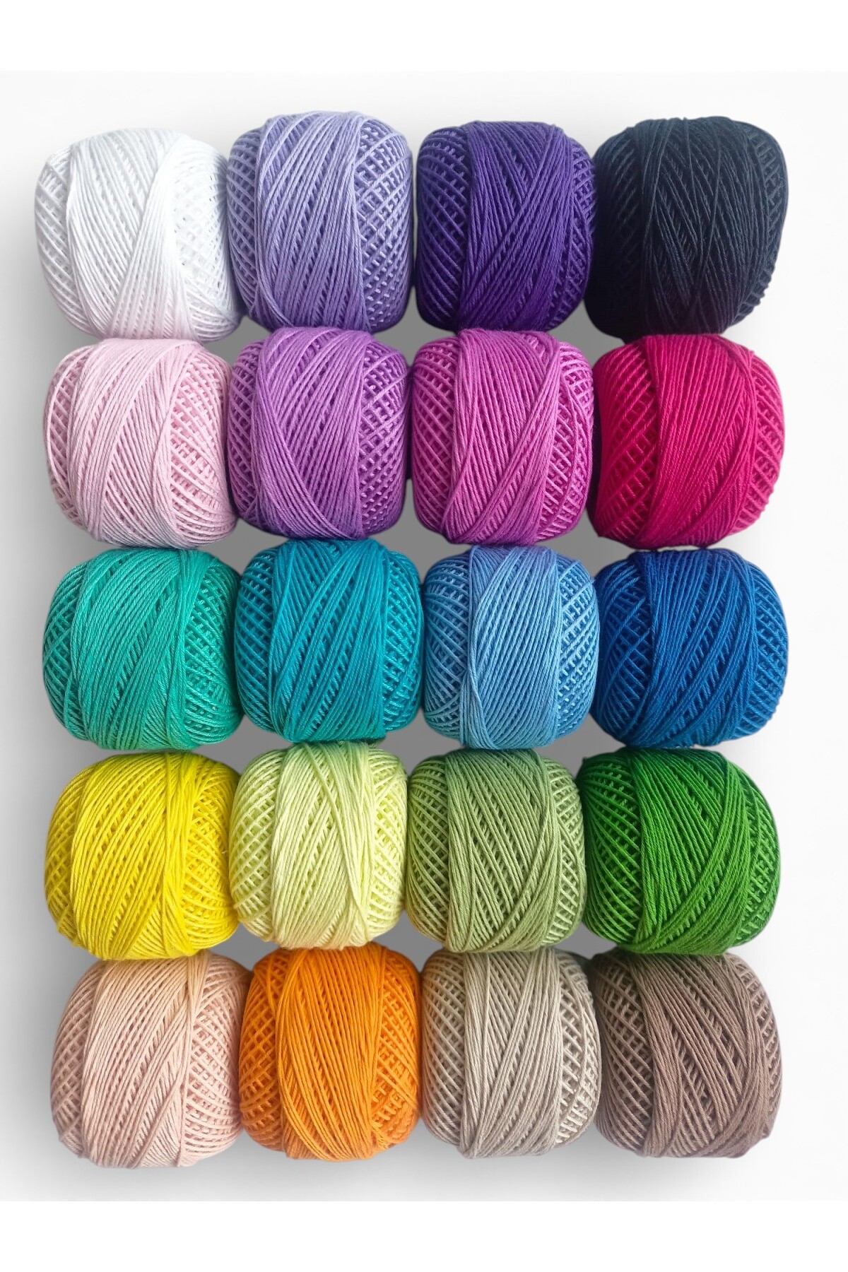Cotton Like No. 3 6 Layers Punch-Wristband-Runner Yarn SET-3 (20 Colors x 20 Gr )